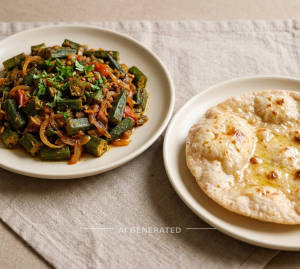 Bhindi Masala + Butter Roti (1 piece)