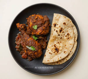 Chicken Curry (2pc) + Tawa Roti (2 Pc)
