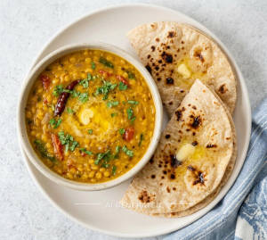 Dal Fry + Butter Fulka Roti (2 pieces)