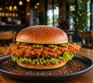 Peri Peri Crispy Chicken Burger