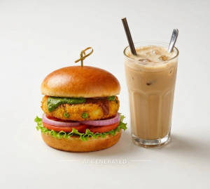 Aloo Tikki Burger + Cold Coffee