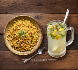 Simple Maggi + Shikanji