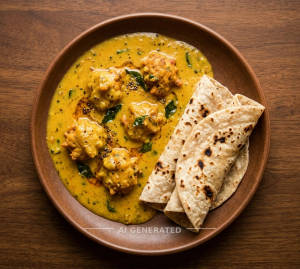 Kadi Pakoda + Tawa Roti (2 pieces)