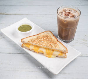 Cheese Sandwich + Cold Coffee