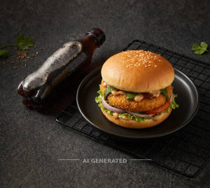 Aloo Tikki Burger + Cold Drinks 250 Ml