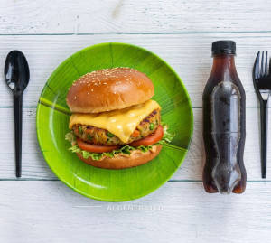 Veg cheese burger + Chilled Cold Drink