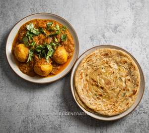 Aaloo Dum + Paratha Ghee (1 Piece)
