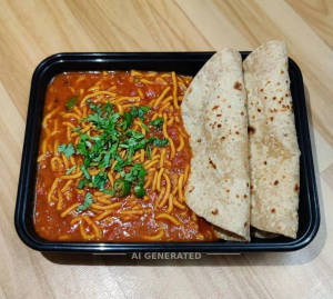 Sev tomato [380 g] + Plain fulka chapati (2 pieces)
