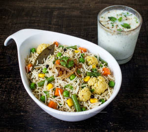 Veg Pulao + Butter Milk