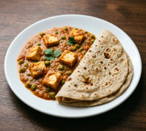 Matar Paneer + Tawa Roti (2 pieces)