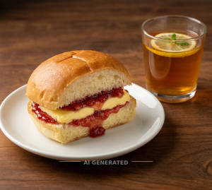 Fruit Jam Bun Maska + Lemon Tea