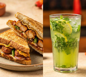 Chilly Chilla Chicken Sandwich + Lemon Mint