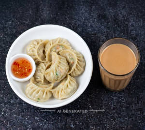 Paneer Steamed Momos + Classic Tea Cut
