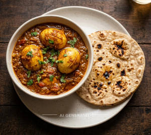 Egg Curry + Tandoori Roti (1 Piece)