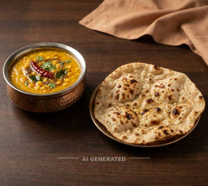 Dal Tadka + Tandoori Plain Roti (1 piece)