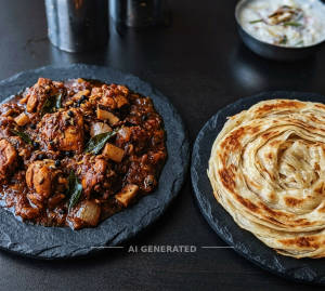 Chettinad chilli chicken gravy + Parotta Set (1 piece)
