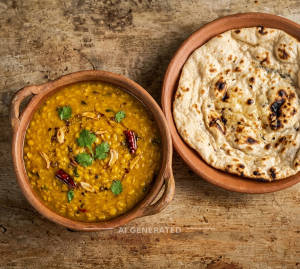 Dal Lahsuni + Plain Tandoori Roti (1 piece)
