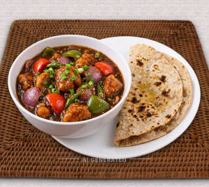 Chilli Chicken Gravy + Tandoori Roti (2 pieces)