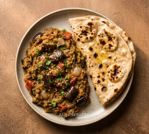 Baigan Bharta + Tandoori Roti (2 pieces)