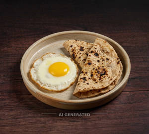 Egg Half Fry + Tandoori Roti (2 pieces)