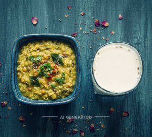 Dal Khichdi + Plain Chaas                      
