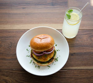 Aloo Tikki Burger + Lemon Drink