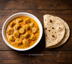 Besan Gatta + Plate Tawa Roti (2 pieces)