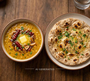 Butter Dal Tadka + Tawa Butter Roti (1 Piece)