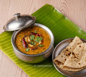 Dal Tadka + Tawa Roti Plain (2 Pieces)