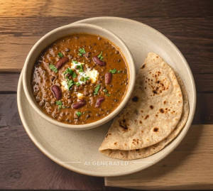Dal Makhni + Plain Roti (2 pieces)