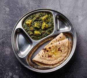 Aloo Palak + Tawa Roti (2 Pieces)