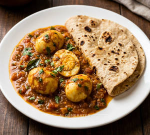 Egg Curry + Roti (2 Pieces)
