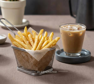 Salted French Fries + Cold coffee