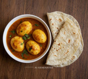 Egg Curry + Rumali Roti (2 Pieces)
