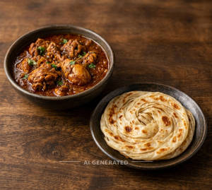 Chicken Masala Gravy + Special Parotta (1 Piece)