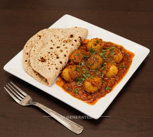 Dum Aloo + Tava Roti (2 Pieces)