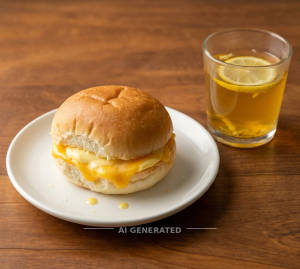 Cheese Butter Bun Maska + Lemon Tea