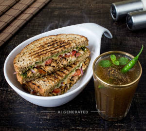 Chicken Grilled Sandwich + Jaljeera