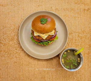 Veg Supreme Burger + Jal Jeera