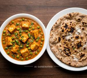 Matar Paneer + Tandoori Roti (1 Piece)
