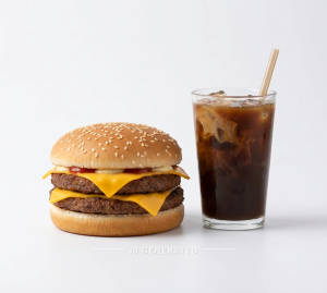 DOUBLE CHEESE BURGER + COLD COFFEE