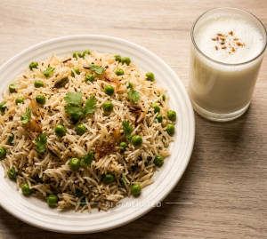Mutter Pulao + Butter Milk