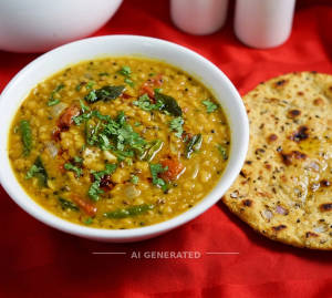 Daal Fry + Missi Roti (1 piece)