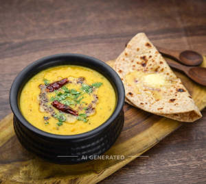 Yellow Dal + Tawa Butter Roti (1 Piece)