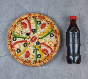 Deluxe Veggie Pizza + Cold Drinks 300 Ml