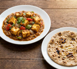 Kadai Paneer + Tandoor Roti (1 piece)