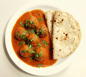 Veg Kofta + Plain Roti (2 pieces)