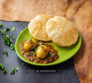 Egg Curry [2 Eggs] + Luchi (2 Pieces)