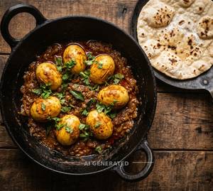 Egg Bhuna + Tawa Roati Plain [1 Piece]