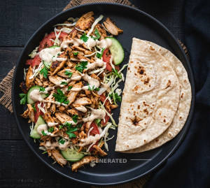 Chicken sawarma + Roti (2 Pc)
